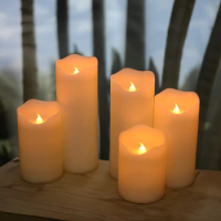 5pcs/set Flameless Electrical Led Candles,Made By Real Wax/Battery Included,Wedding/Birthday/Holiday Party Candles Led Supply