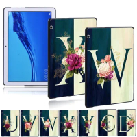 Tablet Case for Huawei MediaPad M5 10.8"/M5 Lite 10.1"/M5 Lite 8/T5 10 10.1"/T3 10 9.6"/T3 8.0 Half Letter Print Anti-drop Shell