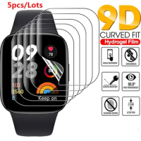 5pcs Hydrogel Film For Xiaomi Redmi Watch 3 Active Smartwatch Accessories Curved Soft Screen Protector Redmi Watch 3/3 Lite