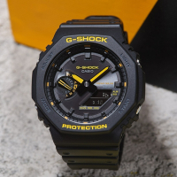 CASIO 卡西歐 G-SHOCK 八角 農家橡樹 黑黃配色系列 雙顯手錶 送禮首選 GA-B2100CY-1A