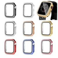 Diamond Apple Watch Case with Screen Protector for iWatch Ultra 9 8 7 6 5 4 3 2 Bling Glass Cover 45mm 41mm 44mm 40mm 42mm 38mm