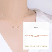 預購 King Star 幸運微笑18K玫瑰金鑽石套鍊/手鍊(2選1)