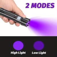 ไฟฉาย UV 365nm ขนาดเล็ก 800mAh ปรับโฟกัสได้ ไฟฉาย LED สำหรับตรวจจับปัสสาวะสัตว์เลี้ยงและเงิน รุ่น R1