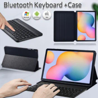 For Samsung Tab S6 Lite 10.4 P610 P615 Tablet Case Leather Stand Cover Folio Protective Shell + Bluetooth Keyboard + Free Stylus