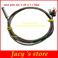 high temperature -200-420°c PT100 Temperature Sensor PT1000 Thermal Resistance Thermocouple Metal shielded cable 4*30 or 5*50