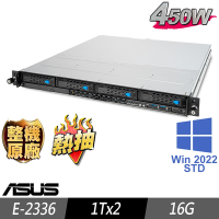 ASUS 華碩 RS300-E11 熱抽機架式伺服器 E-2336/16G/1TBx2/2022STD