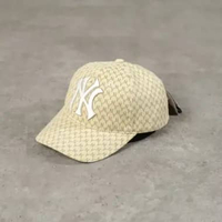 Topi MLB NY MONOGRAM FLOCKED WHITE CREAM CAP 100% ORIGINAL - OS ADJUST