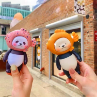 Planet Bear PanPan Panny Pink Taiyaki Panda Bear Figure Toy Extra Size Kawai Body Moveable Animal Doll Friend Partner Decoration