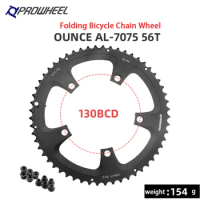 Prowheel Folding Bicycle Chainring 46T 56T with Bolts for 8/9/10/11 Speed Sprocket 130BCD 170mm Crank Chainring MTB Chain Wheel