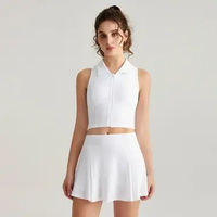 Set Baju Olahraga Atasan Rok Padel Badminton Bulutangkis Tenis 8065 S Putih