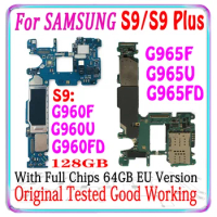 EU Version For Samsung Galaxy S9 Plus G965F G965FD G9650 S9 G960F G960FD G960U G9600 motherboard 64G 128G Logic Board Android OS