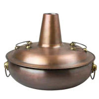 Copper hotpot induction cooker household pure copper thickened instant boiled meat gas stove general pot Double-flavor