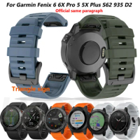 Quick Easy Fit Silicone Strap For Garmin TACTIX DELTA Descent Mk1 Mk2 Mk2i Enduro Fenix 6 6X 5 5X Watch 22 26mm Wristband Correa