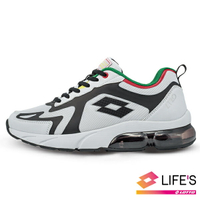 LOTTO樂得-義大利第一品牌 男款LT20加厚氣墊跑鞋 [2398] 白黑【巷子屋】