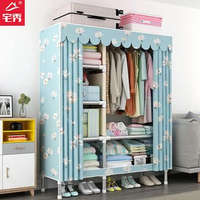 簡易衣櫃組裝布衣櫃鋼管加粗布藝衣櫃現代簡約收納櫃全鋼架衣櫥