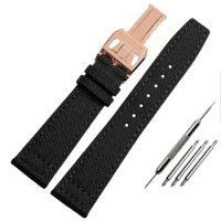 PCAVO Nylon Watch Band For IWC Portuguese Pilot Series 20mm 21mm 22mm Wristwatches Band Canvas Bracelet Black Blue Green Watch