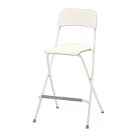 FRANKLIN 折疊吧台椅, 白色/白色, 63 公分