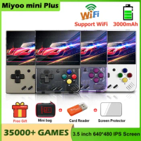 Miyoo Mini Plus Video Game Console 3.5 inch Linux System 128GB Game Player 35000+ Games Classic Gaming Emulator For MAME/SFC/PS