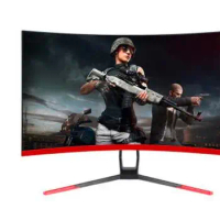 27 inch Game Competition Curved Widescreen IPS/Led 24" Gaming Monitor 75Hz HDMI/VGA input White/Red Monitor