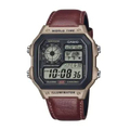 Jam Tangan Pria Casio AE-1200WHL-5AVDF Digital Cokelat Kulit