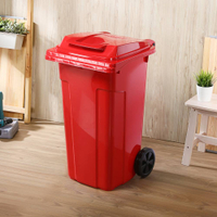 滾輪式垃圾桶/資源再生/MIT台灣製造 環保社區輪式垃圾桶120L(紅) PSW120-2 KEYWAY聯府