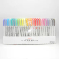 Mildliner WKT7 Highlighter Set 25 Colors Water-based Marker Japan