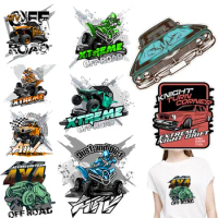 Racing Car letters Applique on Clothes Iron-on Transfers Patches for Kids Clothing Jacket Thermal Transfers Decals Patch