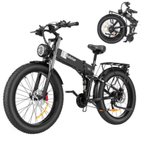 Removable Battery Electric Bike Ridstar H26 Pro 1500W Motor 48V20AH 26*4Fat Tire Folding Ebike Mountain 21Speed Electric Bicycle