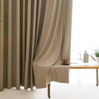 奶茶色臥室窗簾棉2022年新款高級加厚遮陽擋光隔簾輕奢