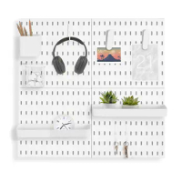Pegboard Combination Kit with 13 Accessories Modular Hanging for Wall Organizer, Nursery Storage, Crafts Organization