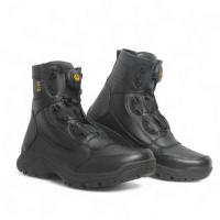 Sepatu PDL Tali Putar Paspampres Pol Lantas 6 Inch TNI Polri Dishub Model Alpha V2 Kulit Sapi Asli H