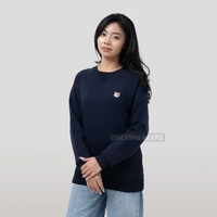 MAISON KITSUNE FOX HEAD PATCH ADJUSTED SWEATSHIRT NAVY (100% AUTHENTIC) S