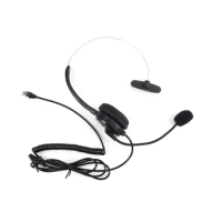 Call Center Telephone /IP Phone Headset with Adjustable Boom Mic 4-pin RJ9 Modular Connector