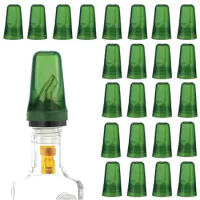 24Pcs Pour Spout Cover Dust-Proof Liquor Bottle Covers Translucent Plastic Liquor Pourer Cover BPA Free Liquor Bottle Dust Cap