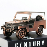 金屬吉普車模型純手工老爺車擺件鐵藝工藝品男人男孩特色禮物創意
