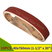 10pcs 40 to 1000 Grit 40mm x 760mm Sanding Belts For Angle Grinder Belt Sander Attachment Abrasive Tools