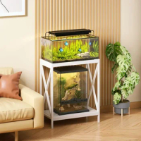 Fish Tank Stand for up to 20 Gallon Aquarium,Metal Aquarium Stand for Fish Tank Accessories Storage, 2-tier Fish Tank Rack Shelf