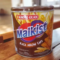 Khong Guan Malkist 395gr Rasa Abon Sapi Kraker Biscuit Kemasan Kaleng Beef Floss Flavor Malkis Khong