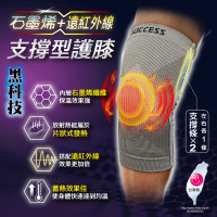 【SUCCESS 成功】S5087石墨烯+遠紅外線支撐型護膝-1入(運動護具)