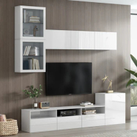 High Gloss TV Stand with Ample Storage Space, Media Console for TVs Up to 78", Versatile Entertainment Center