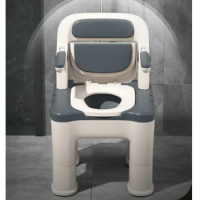 Constant Temperature Heating Elderly Movable Toilet Seat With Rotatable Armrest Disability Reinforced Commode Chair