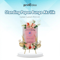PrintIdea Standing Papan Bunga Akrilik Artificial Flower Standing Akrilik - Bunga Grand Opening Hadi