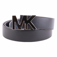 MICHAEL KORS 金屬MK 雙面配色皮帶+短夾禮盒(灰藍)