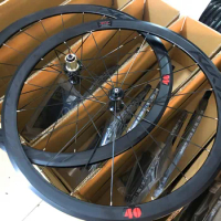 700c Bike Wheel Wind-breaking 40mm Reflector Carbon Fiber Tube Hub Road Bicycle Wheelset V / C brake