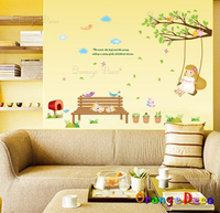 壁貼【橘果設計】鞦韆女孩 DIY組合壁貼 牆貼 壁紙 壁貼 室內設計 裝潢 壁貼