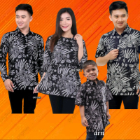 M L XL XXL 3L 4L 5L Kemeja Manggar Abu baju pria atasan  dewasa  pendek Batik Lembut Kancing Motif S