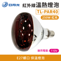 【日月光】2入組 紅外線溫熱燈泡 紅光(110V E27 250W) TL-PAR40-R