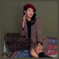 【MEDUSA 曼度莎】現貨-棕色切接套裝短版西裝外套（M-XL）｜短版外套 西裝外套 冬新品(201-5000A)
