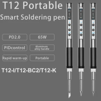 PTS100 T12 PD 65W Electric Soldering Iron Solder Welding Station CNC Metal Body OLED Display Temperature Adjustable Type-C