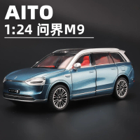 2026 New 1:24 Wenjie M9 Alloy Model Sound and Light Simulation Alloy Off-road Car 4S Store Exquisite
